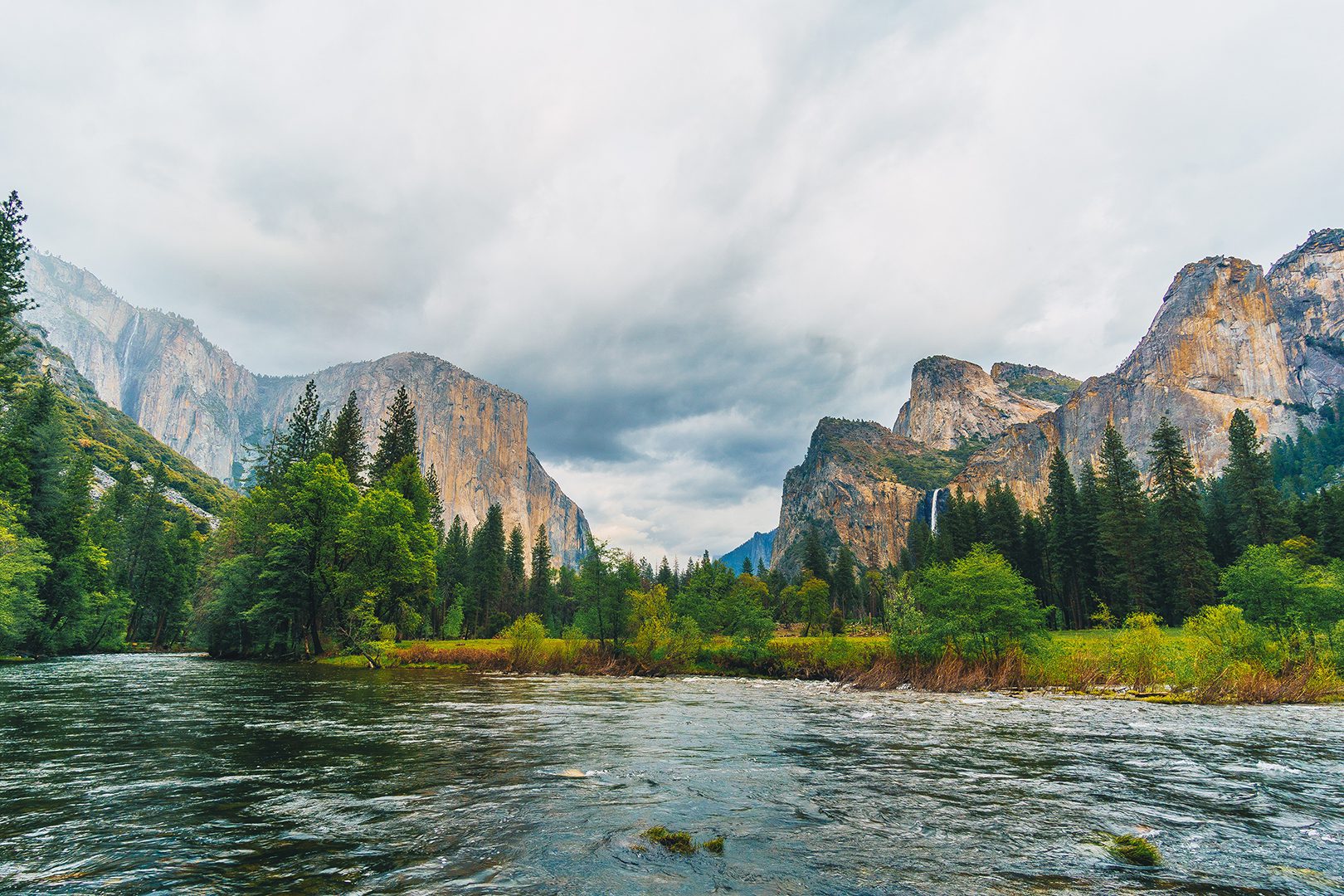 Views of Yosemite Valley on a group camping adventure with Green Tortoise
