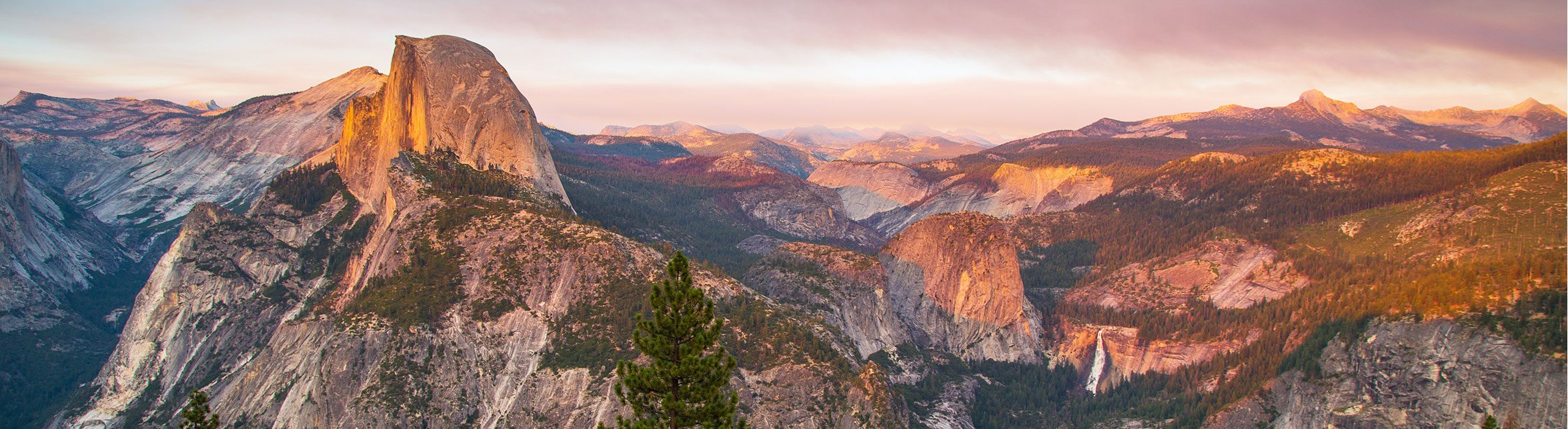 Half Dome in Yosemite Valley at sunset