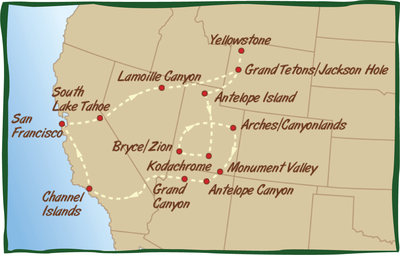 Map Of Western Us National Parks And Monuments