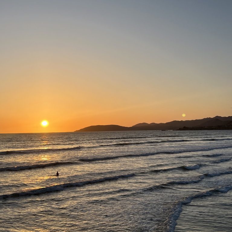 Sunset over the Pacific Ocean on the California Sun Adventure