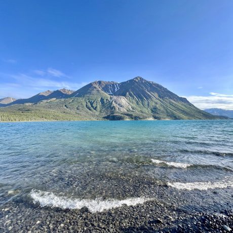 Waves lap on the shore of Kathleen Lake in Kluane National Park on the Alaska Expedition